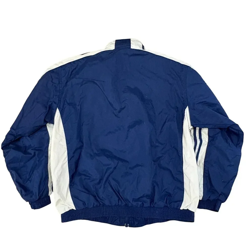adidas Vintage Y2K Track Pants Jacket Set Blue White Stripe Youth Soccer Warmup